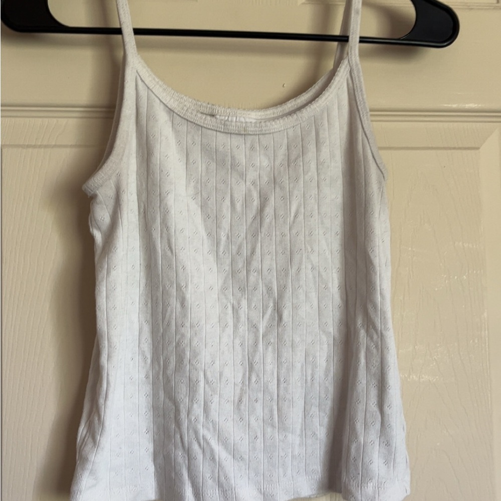 GAP Kids White Ribbed Tank Top